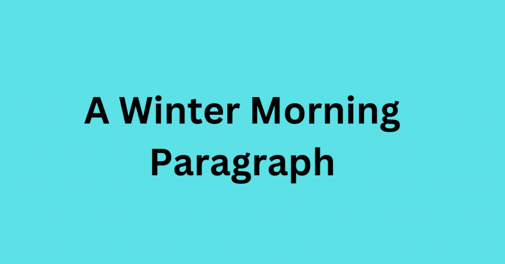 a winter morning paragraph