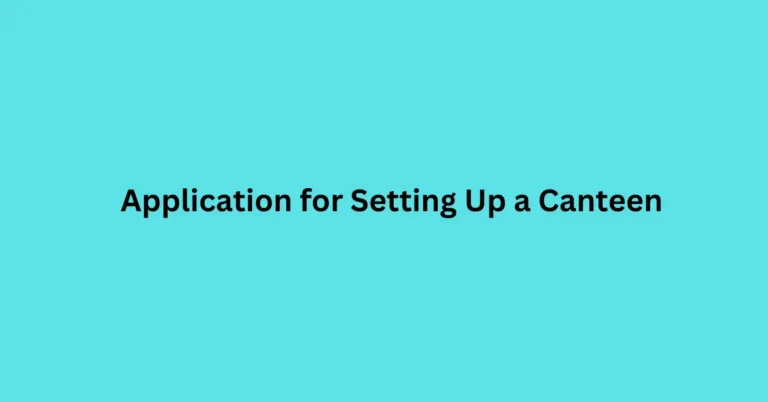 application for setting up a canteen