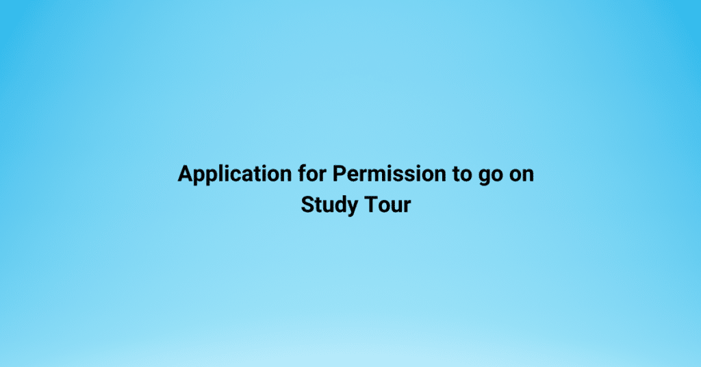 Study Tour Application