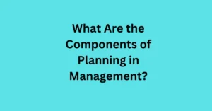 What Are the Components of Planning in Management?