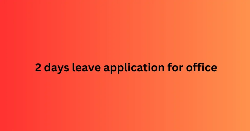 Holiday Application for Office