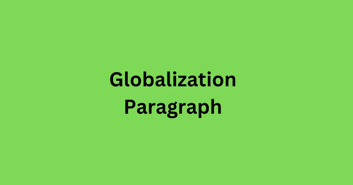 Globalization Paragraph