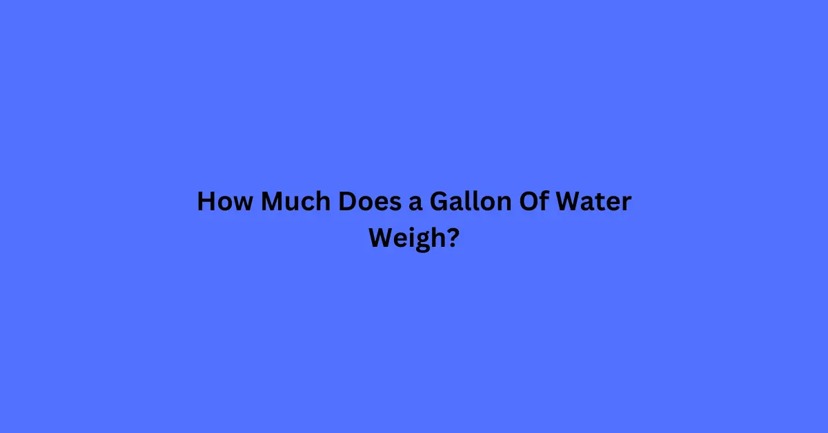 How Much Does a Gallon Of Water Weigh