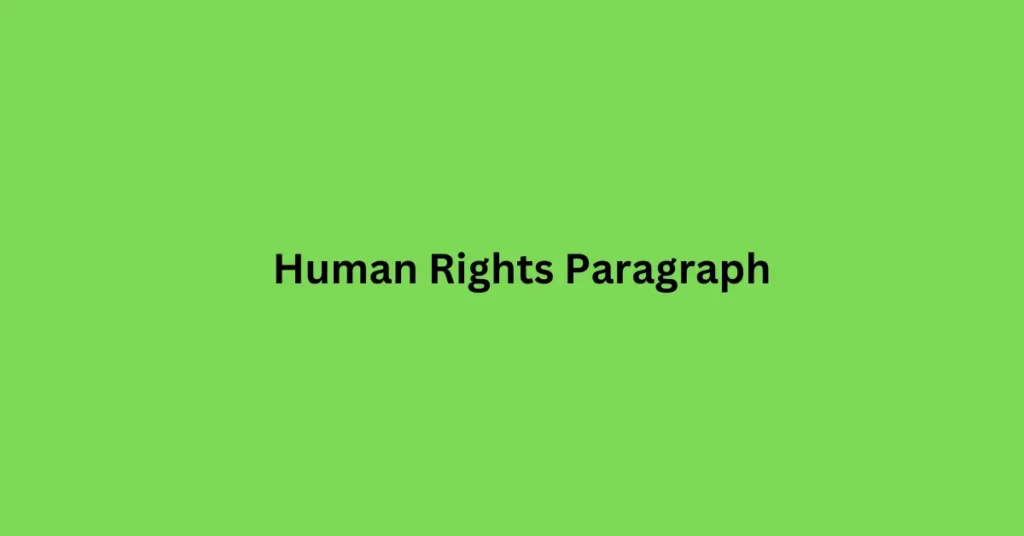 Human Rights Paragraph