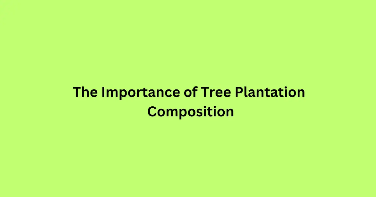 The Importance of Tree Plantation Composition