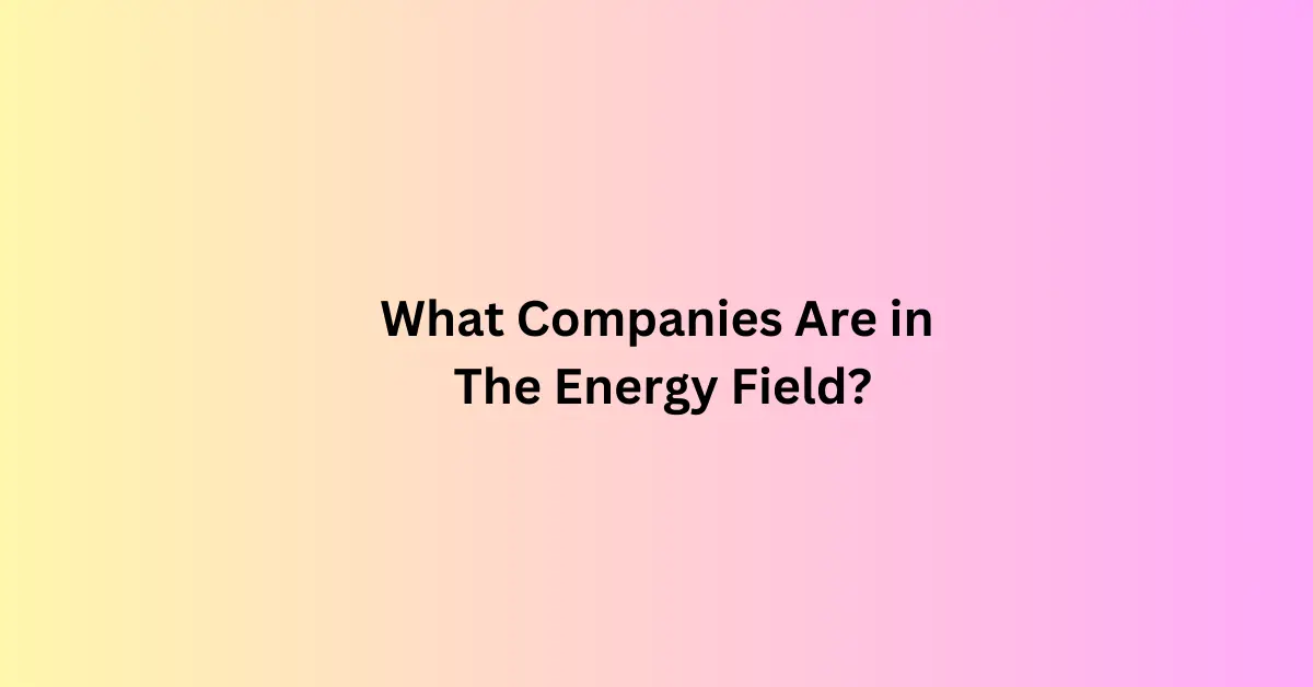 What Companies Are in The Energy Field?