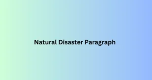 Natural Disaster Paragraph