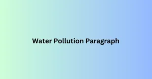 Water Pollution Paragraph