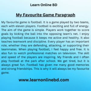 My Favourite Game Paragraph For Class 5