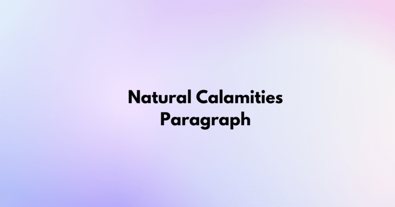 Natural Calamities Paragraph